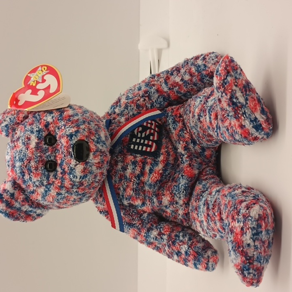 "USA" July 4 Patriotic Stuffed Plush -- 2000 Ty Bear Beanie Baby